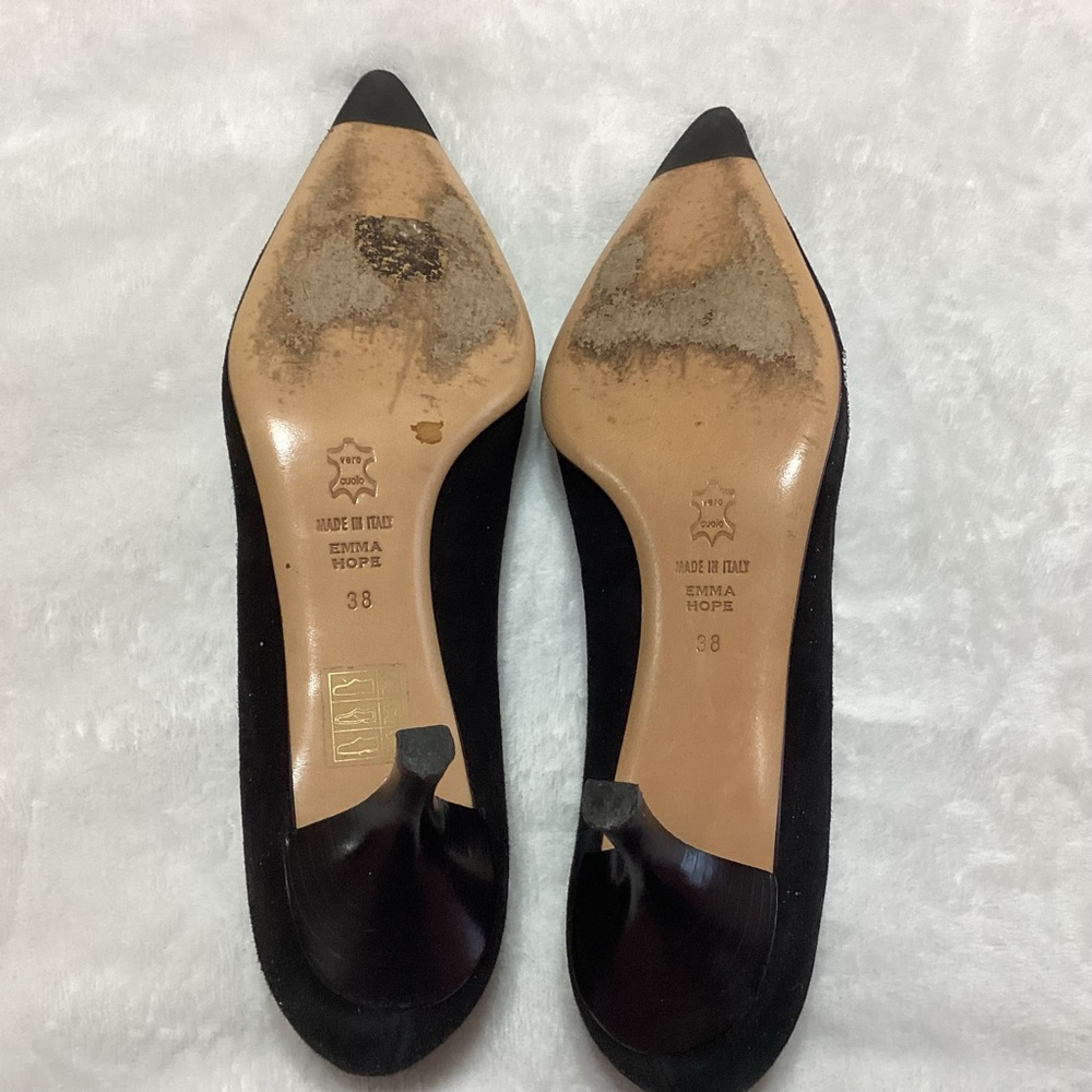 Emma Hope Cut-Out Design Rhinestone Kitten Heel Black US 8 (EU 38) Made in Italy - Picture 5 of 9